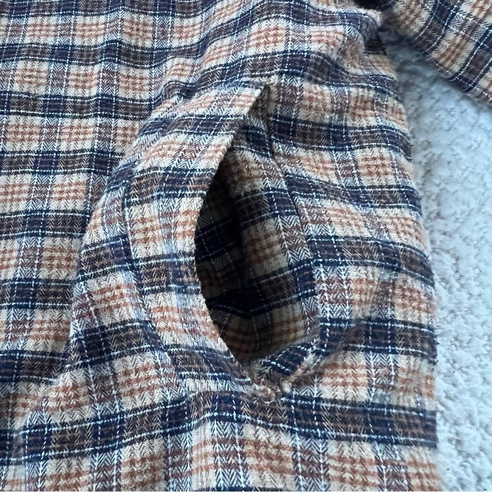 Shein Flannel Quilted Plaid Puffer Cropped  Women's Shacket Jacket Coat Size M - Picture 13 of 16